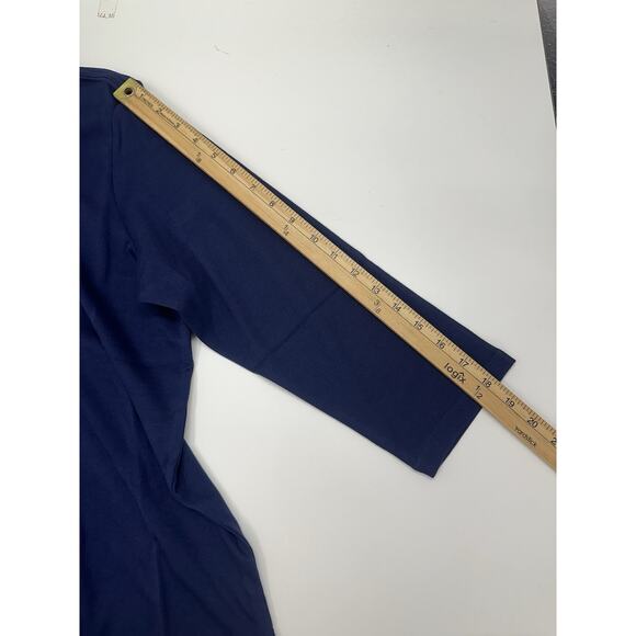 Drapers & Damons Womens Shirt Size Large Blue 3/4 Sleeve Boatneck M14604 - Picture 8 of 11